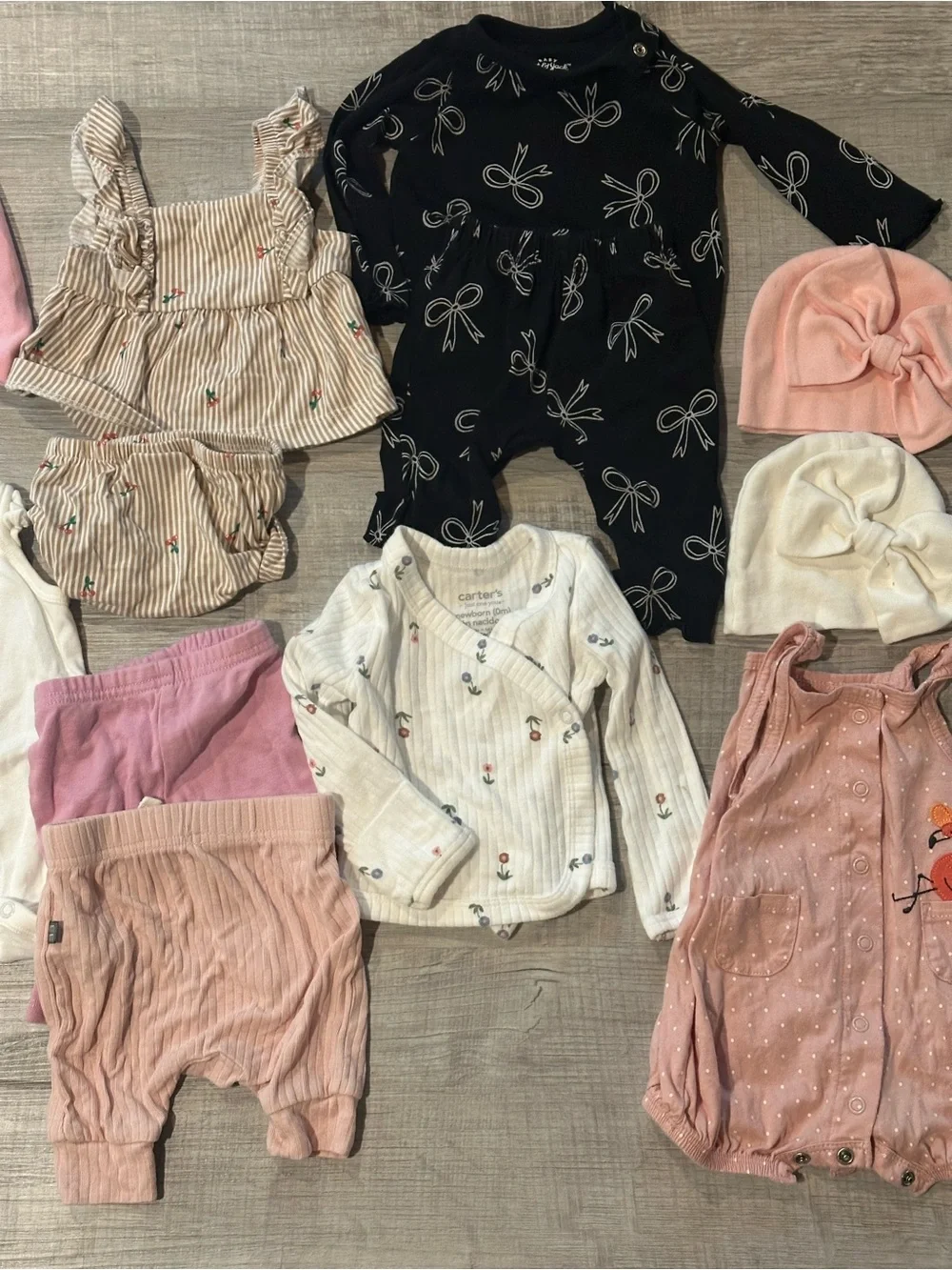 Mixed Baby Girl Newborn Clothing Bundle - Pink, White, Black